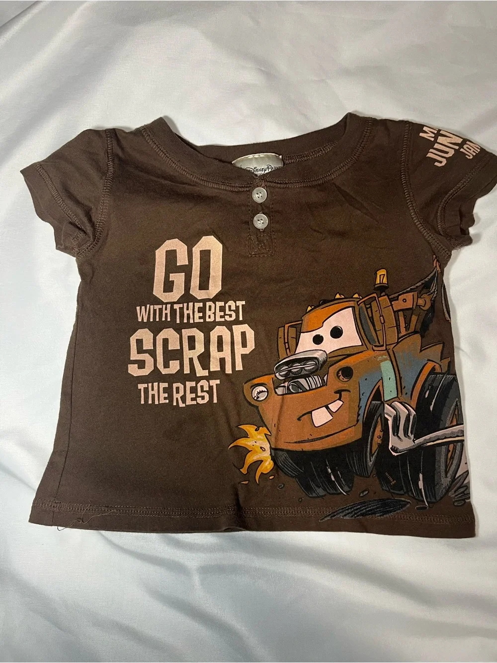 Vintage Disney Parks Pixar Cars Mater Junkyard Shirt 2T Brown